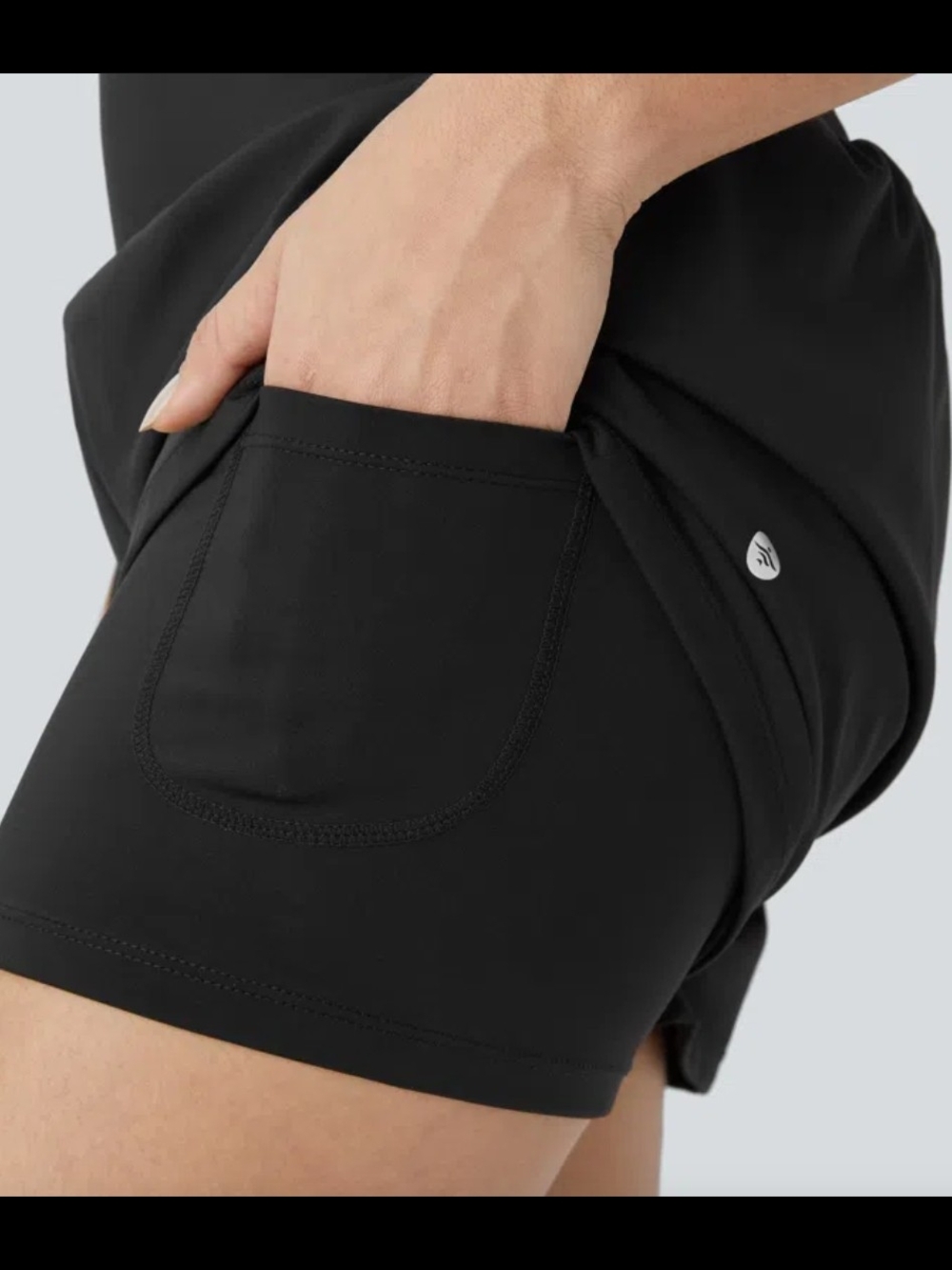 NWT Size XL HALARA Black High-Waist 3in Athletic Shorts - Picture 3 of 4